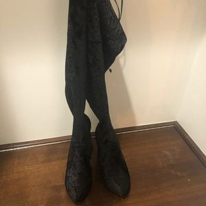 Charlotte Russe thigh high velvet boots
